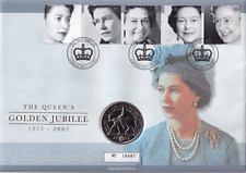 2002 Royal Mint The Queen's Golden Jubilee 1952-2002 £5 Coin & Stamp Cover