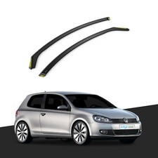 VW GOLF MK6 2008-2012 3 Door Hatchback Wind Deflectors 2pc Tinted
