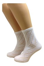  GIRLS SCHOOL SOCKS 6 PAIRS ANKLE LENGTH WHITE PELERINE DESIGN *BUY BRITISH*