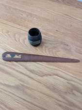 Rare WWI Teak  Page Turner and Barrel from HMS IRON DUKE Jellicoe Jutland 1916