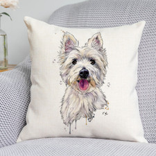Westie Cushion - Dog themed cushion - Dog themed Gift - Westie