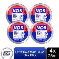 VO5 Extreme Style Extra Hold Matt Hair Clay, 75ml, 4 Pack