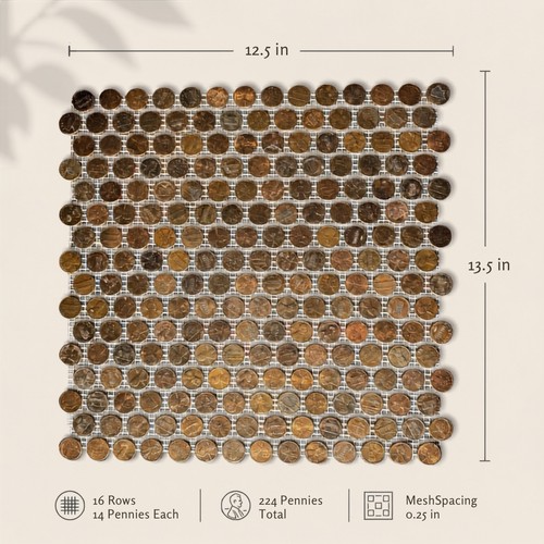 Antiqued copper penny tile - penny,