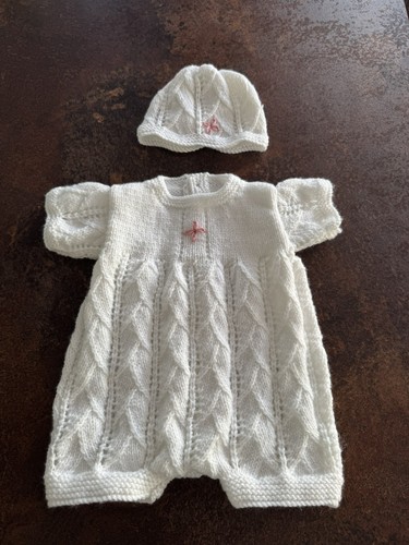 Hand knitted baby romper suit - romper,