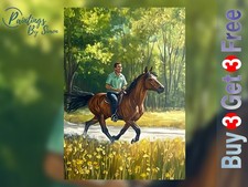 Horse Riding Wall Art 5"x7"