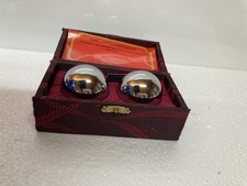 Vintage Chinese Mediation Stress Chiming Balls In Red Box