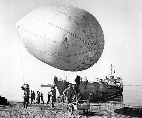 Barrage balloon released - , from