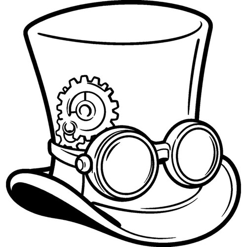 Steampunk top hat unmounted - 'steampunk,