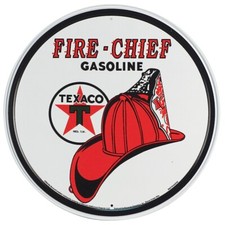 Texaco Fire Chief Tin Sign -