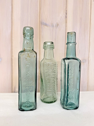 Vintage glass bottles green - vintage,