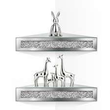 Mirrored Glass Corner Shelves