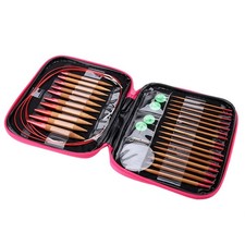 Interchangeable Carbonized Bamboo Needles Set Aluminum Circular Knitting Needles
