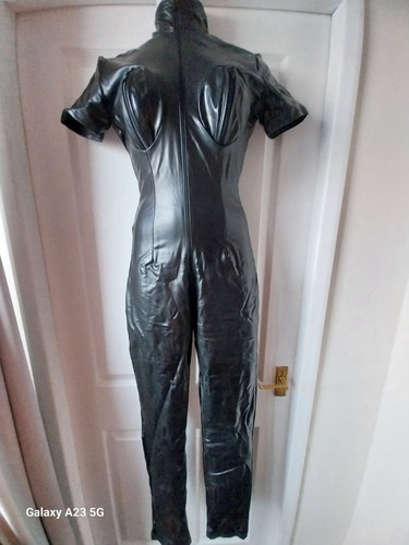 Vt294 black latex catsuit - vt294.,