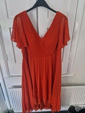 Burnt Orange V Neck Chiffon