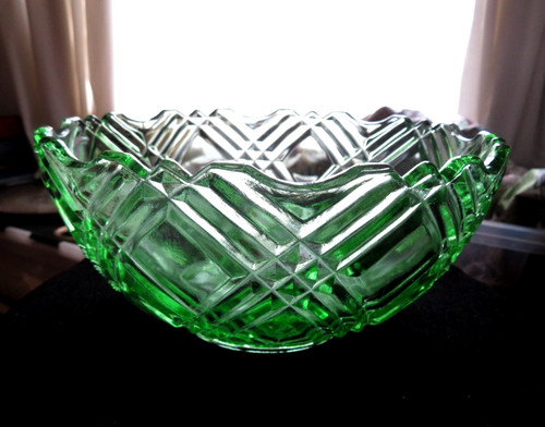 Vintage pressed green - , glass