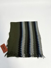 Missoni Unisex Scarf Zig Zag Crochet Weaved Cotton Knit Thin Light One Size New