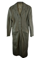 Unbranded Womans Soft Cream Leather Long Button Anorak MAc Trench Size S MAtrix