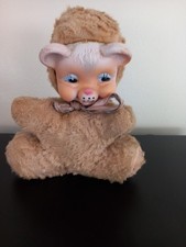 vintage 50s? rushton rubber face musical bear.