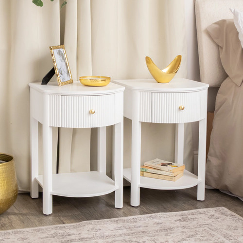 Pair reeded one - one, drawer