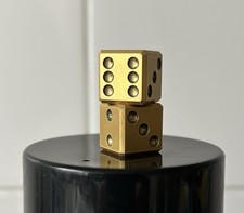 Pair Of Vintage Solid Brass Dice