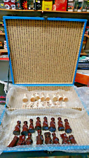 CHINESE MANDARIN CHESS SET BOX IS 15'' LONG X 16'' WIDE - KING IS 3 1/2'' HIGH