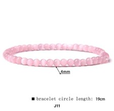 Crystal Gemstone Natural Bead Bracelet Healing Stone Stretch Bracelet 4mm