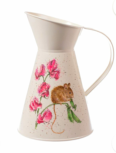 Painted metal jug pitcher - metal,