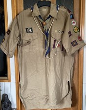 Vintage Bukta Boy Scout Top 1950s With Badges Mens Khaki Senior Sutton Coldfield