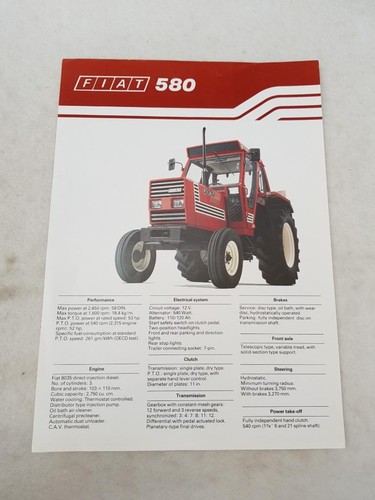 Fiat 580 tractor - fiat, sales