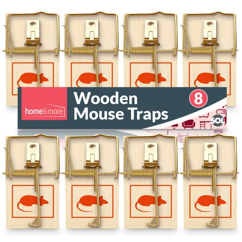 8pk wooden mouse - wooden,