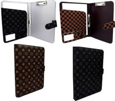 A4 Premium Gift Organiser Clipboard File Folder PU Leather Portfolio Ring Binder