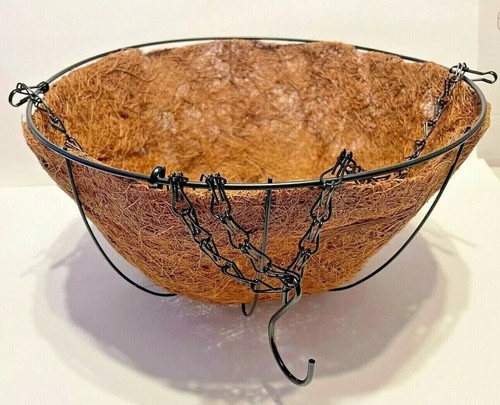 Metal hanging basket with - 12'',