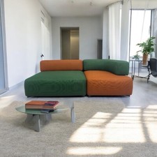 Green & Orange Fritz Hansen Alphabet two seater sofa