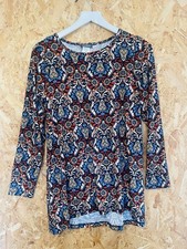 Kim & Co rust floral Paisley print 3/4 sleeve tunic top size medium UK 12-14