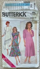 BUTTERICK PATTERN 3958 FOR MISSES PULLOVER LOOSE FITTING DRESS ~ SIZES 14-16-18