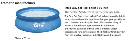 Intex easy set pool feet - intex,