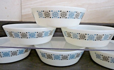 6 x Vintage Pyrex JAJ 5.4" Glass Cereal Bowls Chelsea Pattern VGC