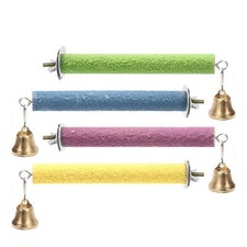 Bird perch stand with bell - with,