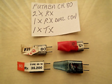 4 FUTABA 35 MEG CRYSTALS CHANNEL 80, TWO RX, ONE RX DUAL CON AND ONE TX