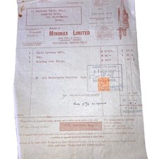 1934- Billhead/Letterhead- Minimax Ltd- Fire Extinguisher-Feltham Middlesex