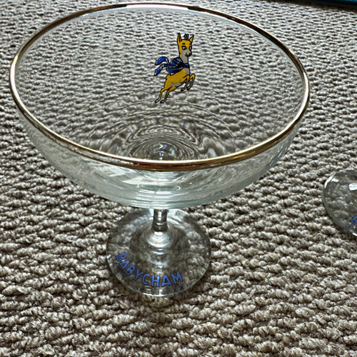 Babycham set stemmed - stemmed, wine
