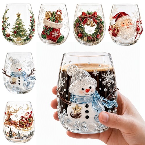 Christmas glass art - christmas, cup