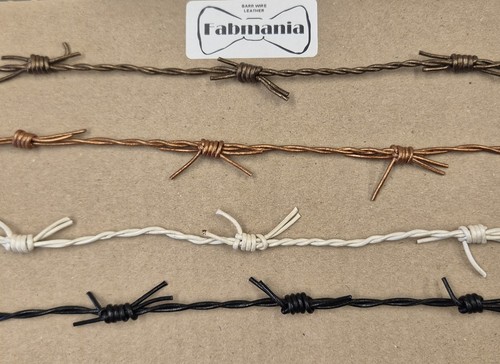 Leather fake barbed wire cord - leather,