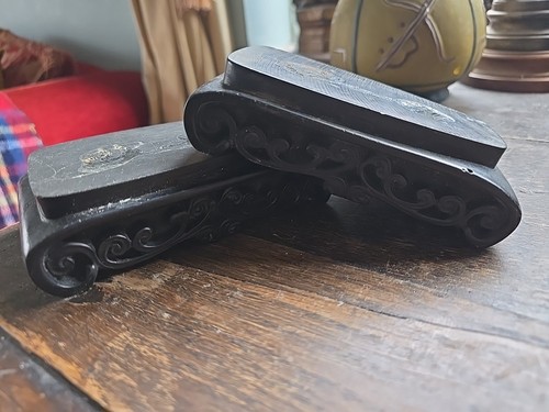 Pair chinese carved - pair,