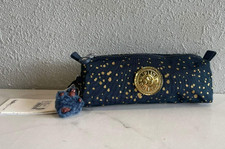 Kipling Freedom Pen Case Pencil Case Snowflake Blue and Gold Back to School