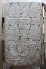 NB143 Lovely V & A 100% Cotton Quilted Bedspread Pale Duck Egg Floral 84 x 96"