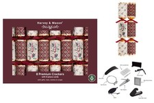 12.5" Premium Burgundy Joy Christmas Crackers Per 8 Christmas Day Wholesale