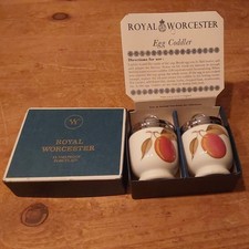 Royal Worcester Egg Coddlers Pair Wild Harvest Rare, Boxed, Never Used