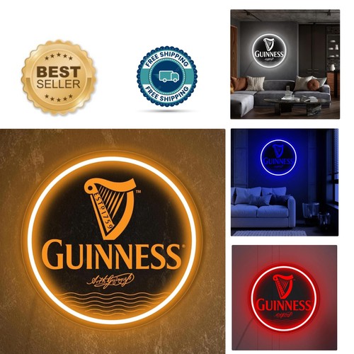Guinness neon sign - neon, bar