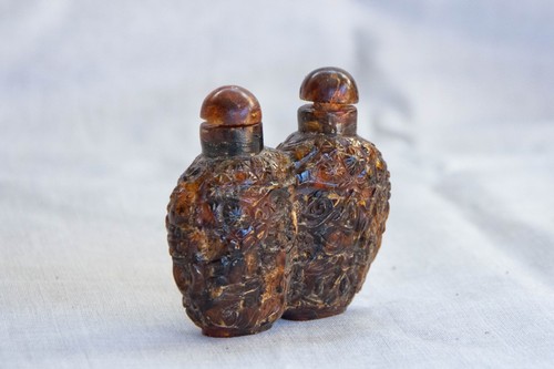 Chinese carved amber double